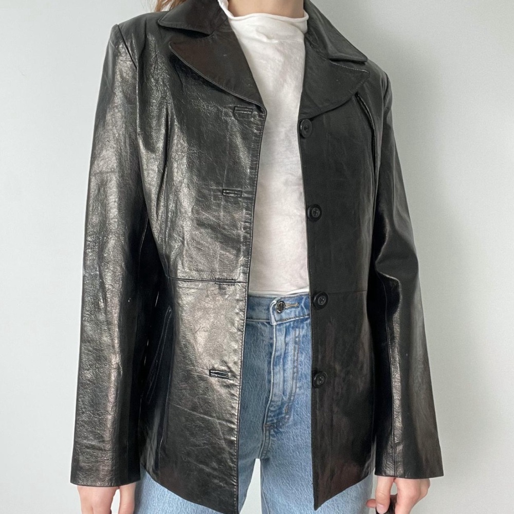 Vintage Leather Blazer Jacket